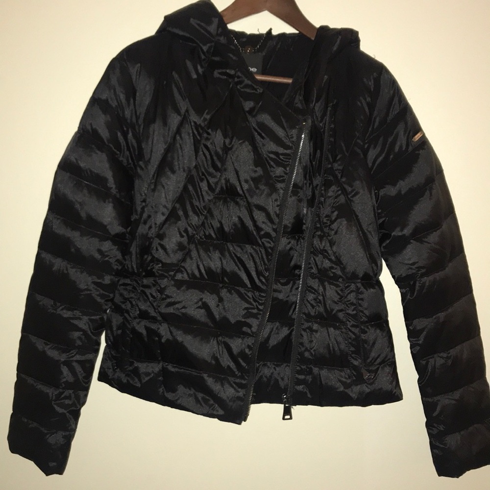 Bebe Black Hooded Puffer Coat